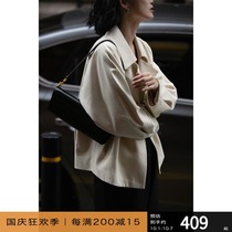 Rui time retro styling big lapel collar washed wind cotton profile bat sleeve jacket short jacket coat women autumn g