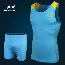 Hales track suit suit 288 training suit group buy sportswear tight high elastic pants mens and womens running suit vest