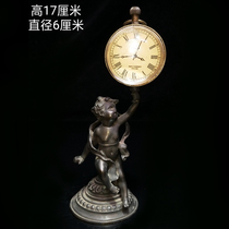 Old Tibetan return pure copper inlaid gemstone Angel mechanical watch (can be used normally)