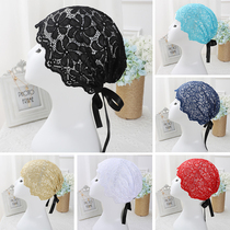 Lace swimming cap female fabric comfortable not hair hair special face small Korean hot spring fashion swimming cap size