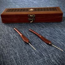 Seven-Pin Workshop DIY Handmade Weaving Tool Pure Handmade Red Wood Crochet Needle Nano Four Generations Needle-New Xiang Cloud Blood Honolulu