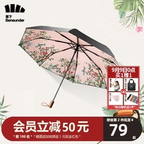 The official flagship store under the banana small black umbrella Sun sunscreen UV parasol folding double umbrella scorching goddess
