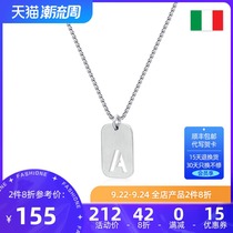 brosway European and American letters military brand nameplate titanium steel necklace pendant light luxury to send boys minority gifts