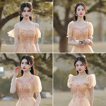 Bridesmaid dress fairy quality 2021 new summer simple atmosphere best friend dress sister group dress skirt female long thin