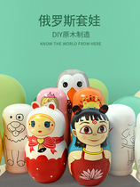 10-layer Russian characteristic doll toy DIY hand-painted pattern wooden Childrens Day gift creative ornaments gift