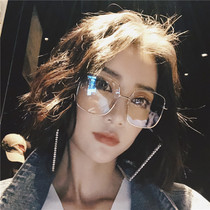 Zhou Yangqing with the same glasses frame female ins net celebrity Korean version of the tide makeup round face square frame myopia glasses have powers