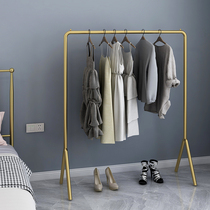 Indoor simple floor-to-ceiling coat rack gold Nordic bedroom hanger household detachable folding clothes rack