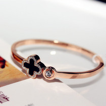 Korean rose gold bracelet female 2021 New tremble sound Net Red simple gold clover bracelet open bracelet female