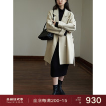 Ou Rui ◆ 100% pure wool double-sided woolen camel coat wool cashmere coat long women autumn and winter