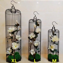 Decorative Wrought iron birdcage black and white gold floor-to-ceiling birdcage studio Floral wedding props Large wedding window ornaments