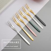 304 stainless steel fruit fork household ins fruit fork set European small luxury creative light luxury Net red moon cake