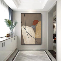 Shilaishuo entrance decorative painting living room background wall hand-painted oil painting corridor aisle modern simple hanging painting