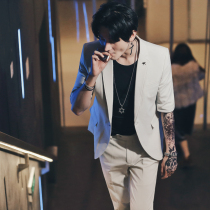 Summer new net red short sleeve Ruffian suit suit suit men slim handsome 7-quarter sleeve small suit trend Korean version