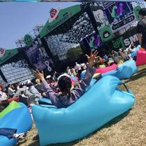 Music festival inflatable sofa transparent folding chair ins Wind seaside photo props outdoor Children air bed single
