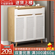 Nordic shoe cabinet home door large capacity shutter door breathable porch cabinet storage locker living room balcony shoe rack