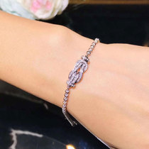 18K platinum diamond bracelet 8-character chain buckle diamond bracelet full Diamond Row Diamond fashion Rose Gold Group diamond bracelet