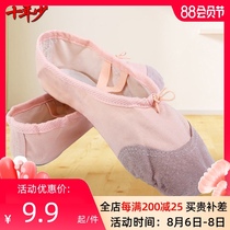 Ten-year-old belly dance shoes 2021 new Indian dance shoes soft-soled dance cat claw shoes cover feet with heel practice shoes