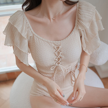 Soak hot spring swimsuit girl 2021 new summer pure desire fairy Fan Xian thin cover belly vacation seaside swimsuit