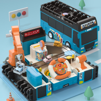 Childrens car toys baby bus deformation large bus inertia multi-function puzzle boys and girls 3-6 years old 5