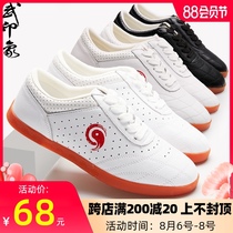Tai Chi shoes mens summer soft cowhide leather beef tendon sole shoes Taijiquan practice shoes Women martial arts training shoes Martial arts impression
