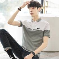 Polo shirt mens short sleeve summer new Korean version of the trend slim half sleeve mens leading clothes with collar t-shirt