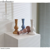 ins French Roman column Solid wood candlestick Wedding food shooting decoration Home display Photo props