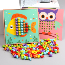 Childrens early education benefit intelligence creative fighting wooden mushroom nails 2-3-6 years old baby puzzle building block toy boy