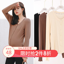 Miduli pregnant womens sweater Spring and autumn with a base shirt outside the knitted top cardigan jacket Maternity clothing Autumn and winter clothing