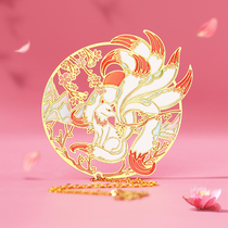 Palace Museum metal bookmark hollow ancient gift souvenir Graduation gift box custom classical Chinese style nine-tailed fox cute simple creative cultural and creative products Exquisite museum small gift custom
