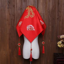 baby same bride hijab red 2021 New Wedding red cover gauze Phoenix peony Chinese wedding embroidery