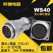 Aviation plug DS socket WS40-5 core 9 pin 15 hole 16J 26 core 31K cable type male and female industrial Z