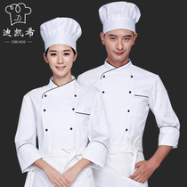 Chef overalls long sleeve waterproof summer spring and autumn hotel dining after Kitchen chef senior chef uniform men