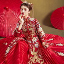 Xiuhe clothing bride 2021 new wedding dress show thin dragon and phoenix coat Chinese wedding dress He show women winter