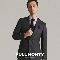 FULL MONTY Mens wool suit suit Business professional formal dress Groom Wedding dress Casual suit