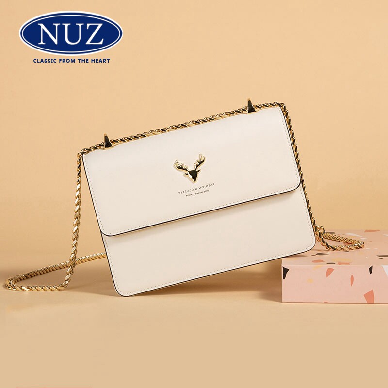NUZ brand-name bag womens bag 2020 new trendy fashion chain small square bag leather hundred with ins one-shoulder sloping bag