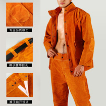 Cowhide welding work clothes electric welding apron welder protective equipment protective clothing flame retardant heat insulation anti-scalding high temperature resistance