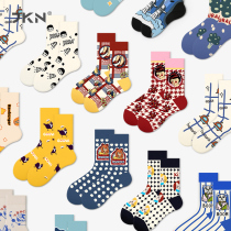 JKN cartoon socks childrens tide stockings Japanese cute college wind Net red wild wild wearing stockings spring and autumn