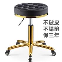 Round stool office high lift chair beauty stool pulley rotating barber chair home soft seat with backrest