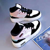 High-top shoes women 2021 Spring and Autumn new student board shoes Korean version of Wild casual father sports women shoes tide shoes
