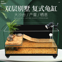Turtle tank with sun table Free water turtle tank Eco villa Egg hatching turtle box Bottom row turtle tank side back water filter tank