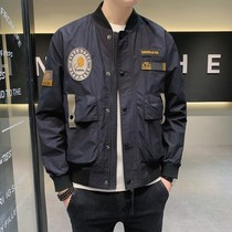 Jacket coat mens spring and autumn 2021 trend New pilot baseball uniform men Korean tooling stand neck coat wt