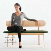 Nordic solid wood sofa stool shoe changing stool with backrest clothing store casual soft bag chair simple living room table bench
