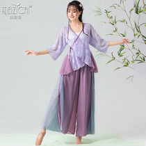Sister color classical dance body rhyme gauze womens elegant short coat practice costume Chinese dance performance suit set