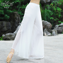 Mei Zi Cai Classical Dance Clothes Female Elegant Practicing Clothes Chinese Modern Folk Dance Net Ties Wide Legs