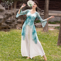  Sister posture color classical dance body rhyme yarn clothing practice clothing female elegant Chinese national dance fairy loose long top