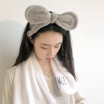 Korean hair band wash face cute female headdress apply mask wash dry hair set Makeup Wild bandana cap hair band