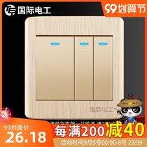 (Three-open multi-control) Type 86 panel Multi-control triple-switch double-pole double-throw one-light midway middle switch