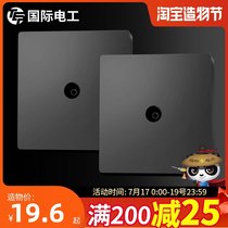Two frosted gray black Nordic cable TV socket Closed circuit TV cable TV socket TV switch panel