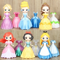 Q version Snow White Mermaid, long hair princess, Belle Cinderella, a model toy