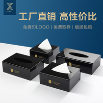 Acrylic tissue box custom logo hotel office commercial bathroom advertising restaurant desktop paper box